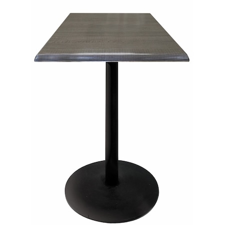 Holland Bar Stool Co 36" Tall In/Outdoor All-Season Table, 36" x 36" Square Charcoal Top OD214-2236BWOD36SQChar